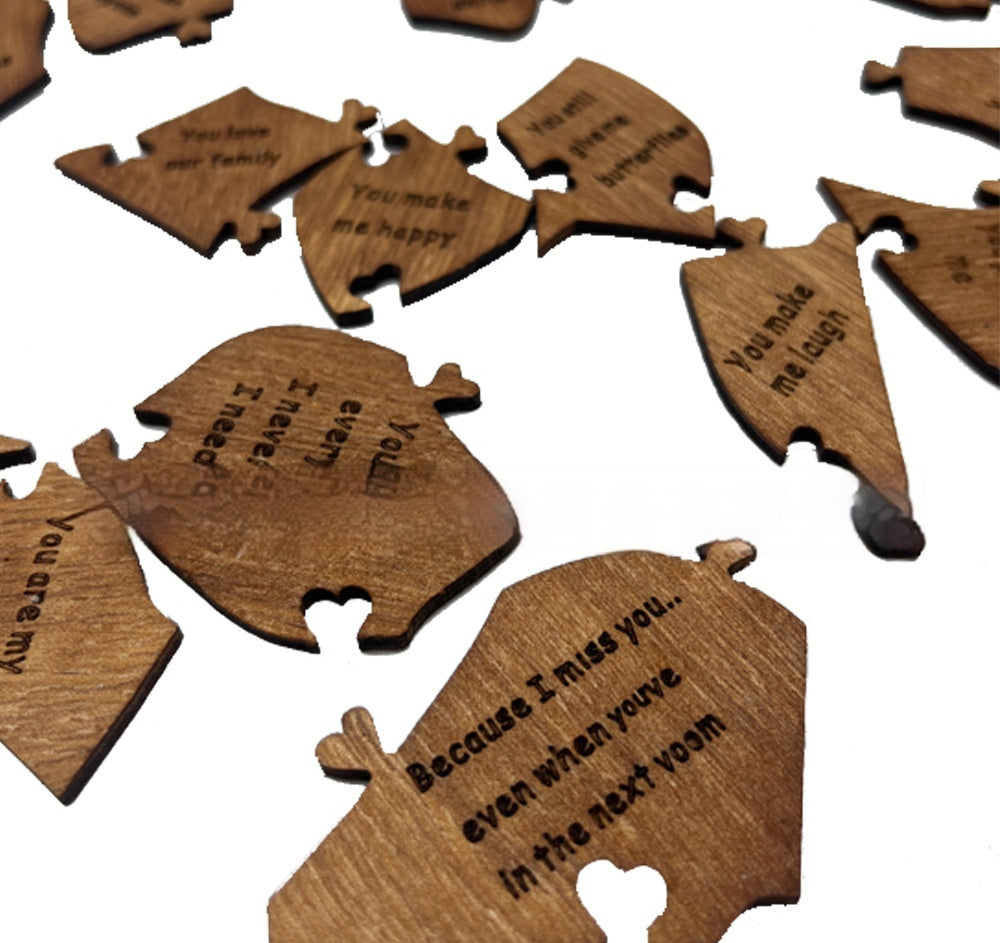 Reasons Why I Love You Wooden Heart Puzzle Romantic Love