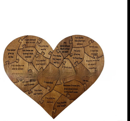 Reasons Why I Love You Wooden Heart Puzzle Romantic Love