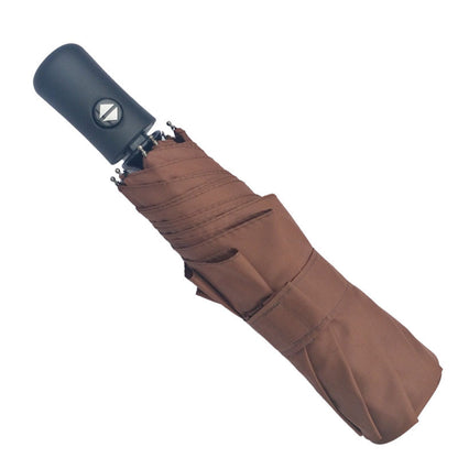 Fully automatic triple folding golf super windproof umbrella Outdoor DealSniper.net Brown