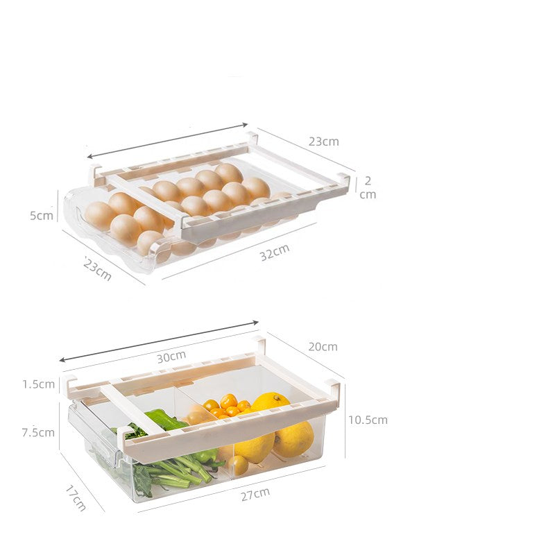 Kitchen Organizer Adjustable Kitchen Refrigerator Storage Rack Fridge Freezer Shelf Holder Pull-out Drawer Organiser Space Saver Kitchen dealsniper-net E