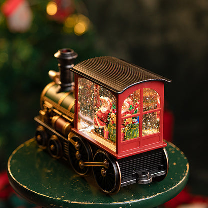 Christmas Train Music Box Snow Crystal Ball Children's Toys