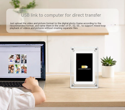 5-inch Transparent Fashion Digital Electronic Photo Album Home Decor Gym From House