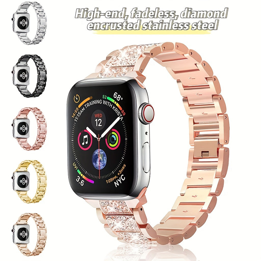 Metal Diamond-encrusted Watch Band Jewelry DealSniper.net