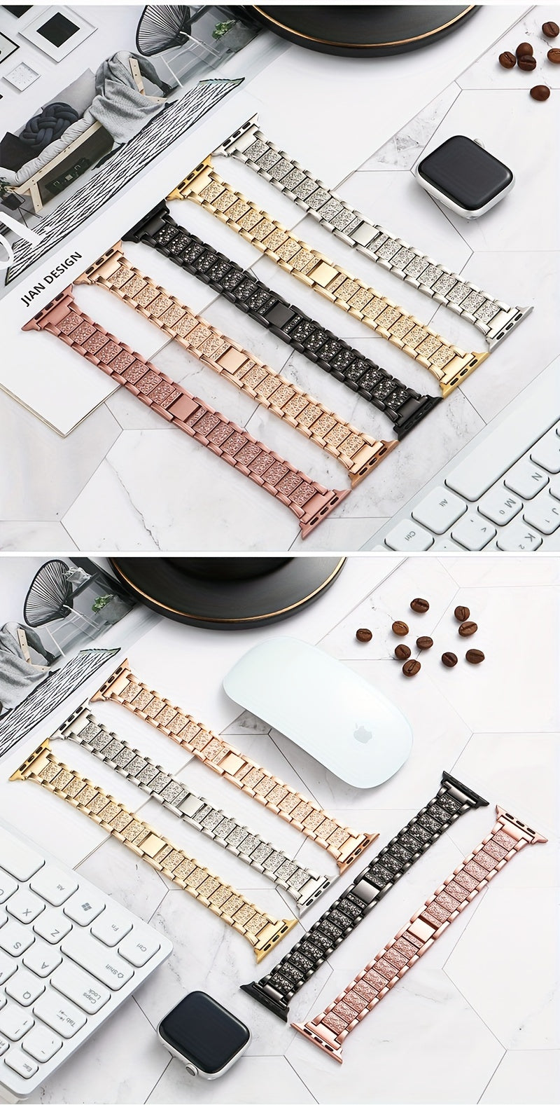 Metal Diamond-encrusted Watch Band Jewelry DealSniper.net