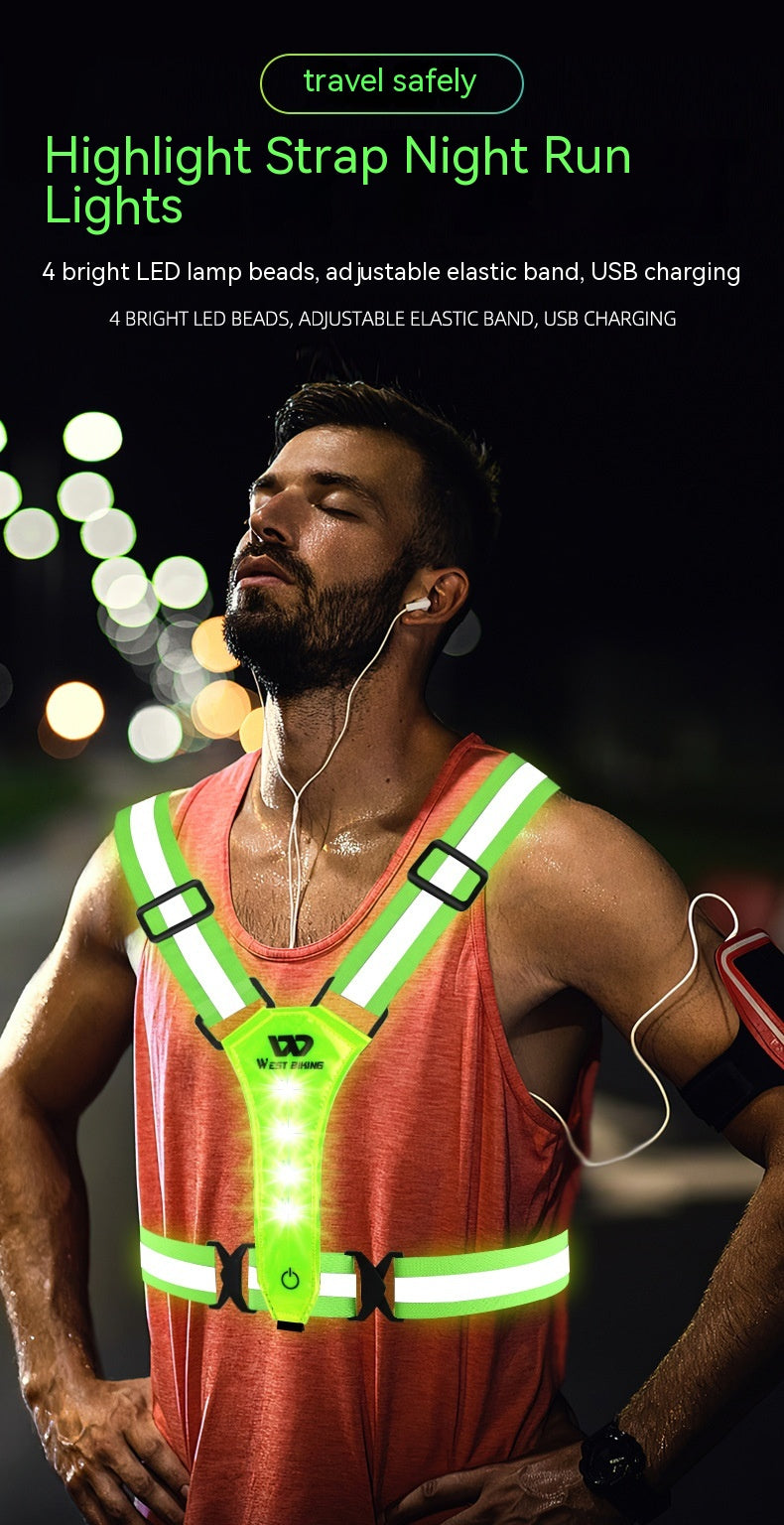Outdoor Night Run Reflective Vest Riding Warning Light Outdoor dealsniper-net