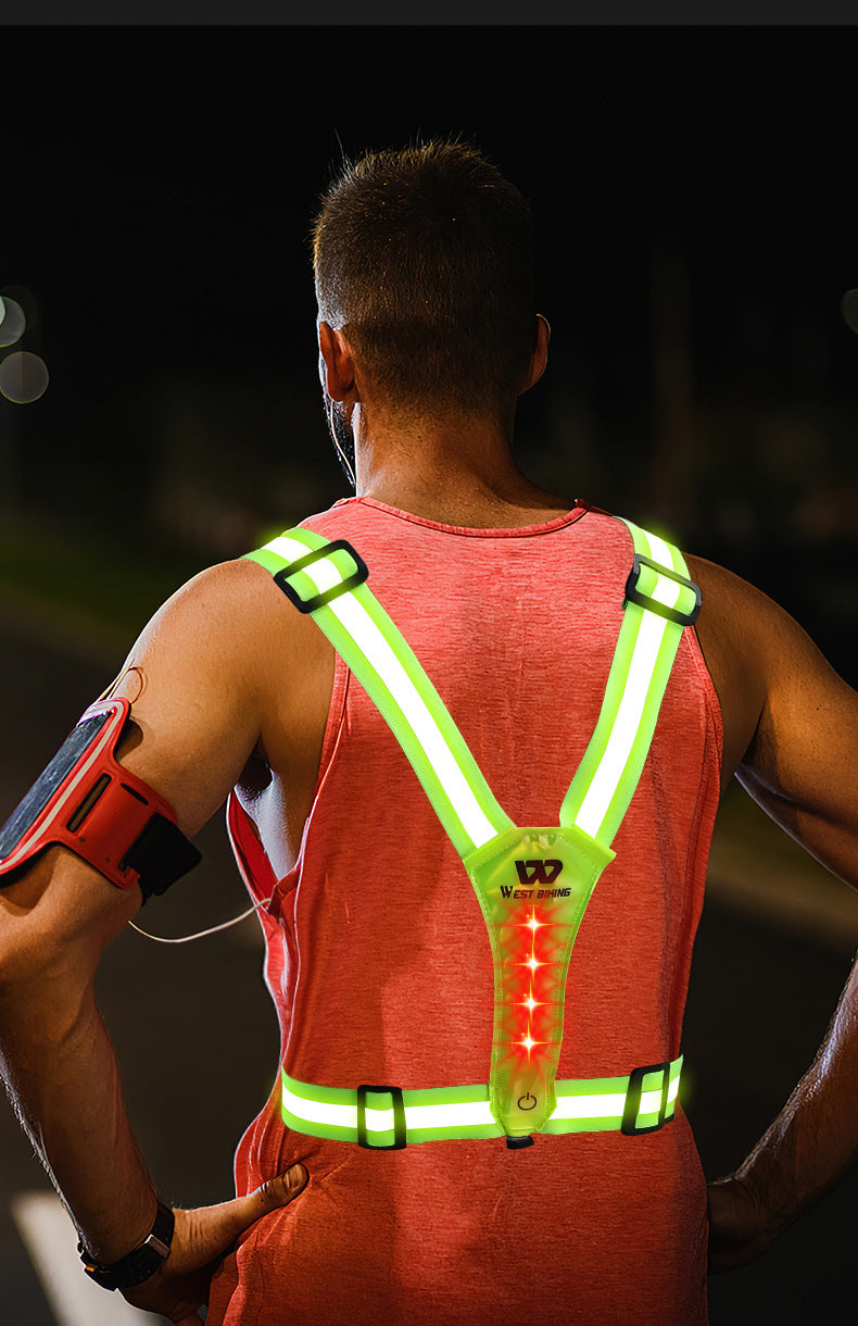 Outdoor Night Run Reflective Vest Riding Warning Light Outdoor dealsniper-net