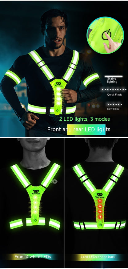 Outdoor Night Run Reflective Vest Riding Warning Light Outdoor dealsniper-net