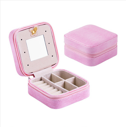 Creative travel portable jewelry box earrings earrings jewelry storage box leather small jewelry bag Jewelry dealsniper-net