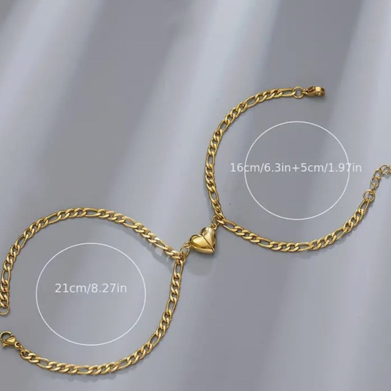 Simple Heart-shaped Titanium Steel Love Magnet Suction Jewelry Gym From House