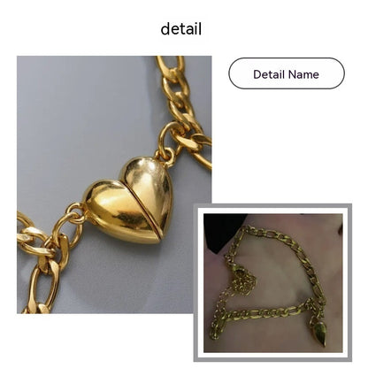 Simple Heart-shaped Titanium Steel Love Magnet Suction Jewelry Gym From House