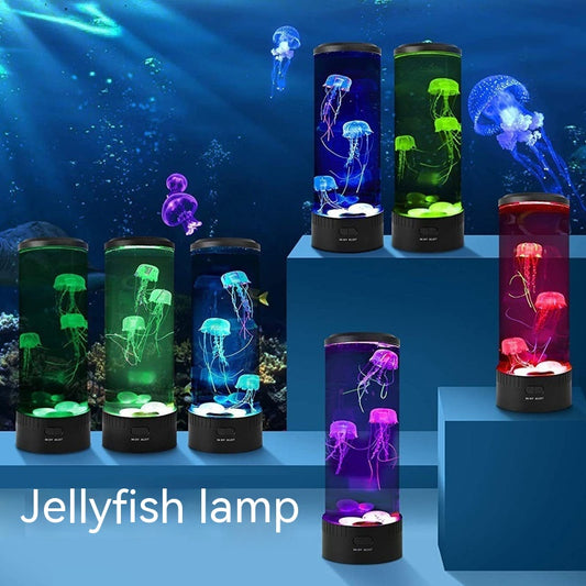 Jellyfish Lamp USB Colorful LED Color Changing Night Lamp Home Decor Gym From House