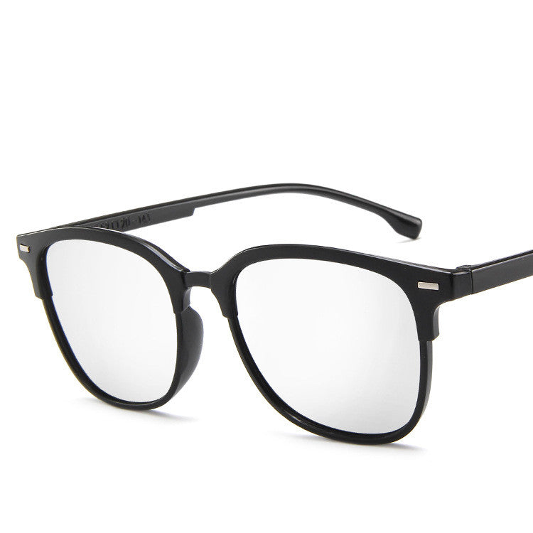 Temperament Simple Retro Couple Square Wild Glasses Men DealSniper.net White mercury 18007