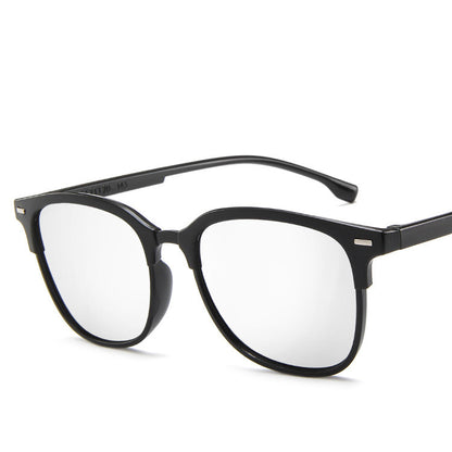 Temperament Simple Retro Couple Square Wild Glasses Men DealSniper.net White mercury 18007