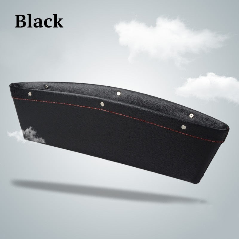Car Organizer Box Caddy Catcher PU Leather Seat Gap Storage Bag Vehicle DealSniper.net Black 1pc