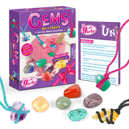 Gemstone Dig Kit Toys For Kids Dig Up 6 Gems& Rocks