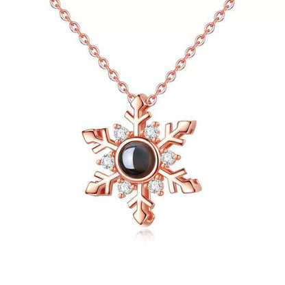 New Snow Projection Necklace For Women Women Gym From House Rose Gold 925sliver 45cm
