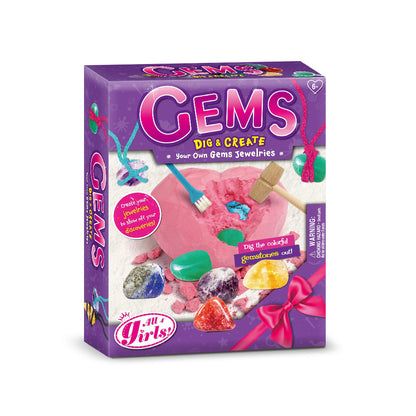 Gemstone Dig Kit Toys For Kids Dig Up 6 Gems& Rocks