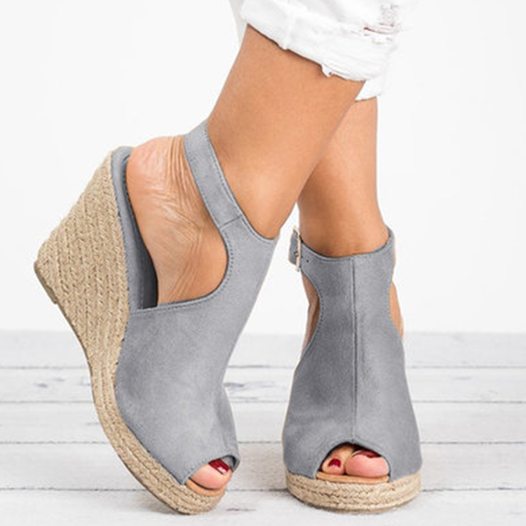 Fashion Women Platform Sandals Peep Toe Spartan Sandals Women Summer Wedges High Heel Shoes Women dealsniper-net Gray 41