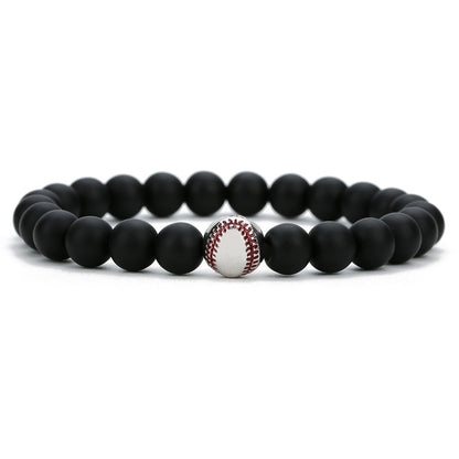 Men's baseball bracelet Jewelry dealsniper-net White Matte Black