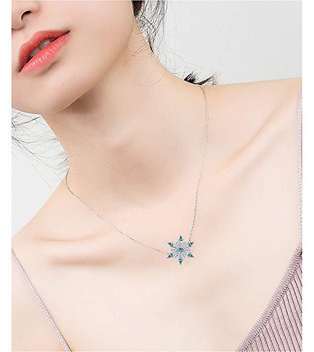 Zircon Christmas Snowflake Necklace Jewelry dealsniper-net