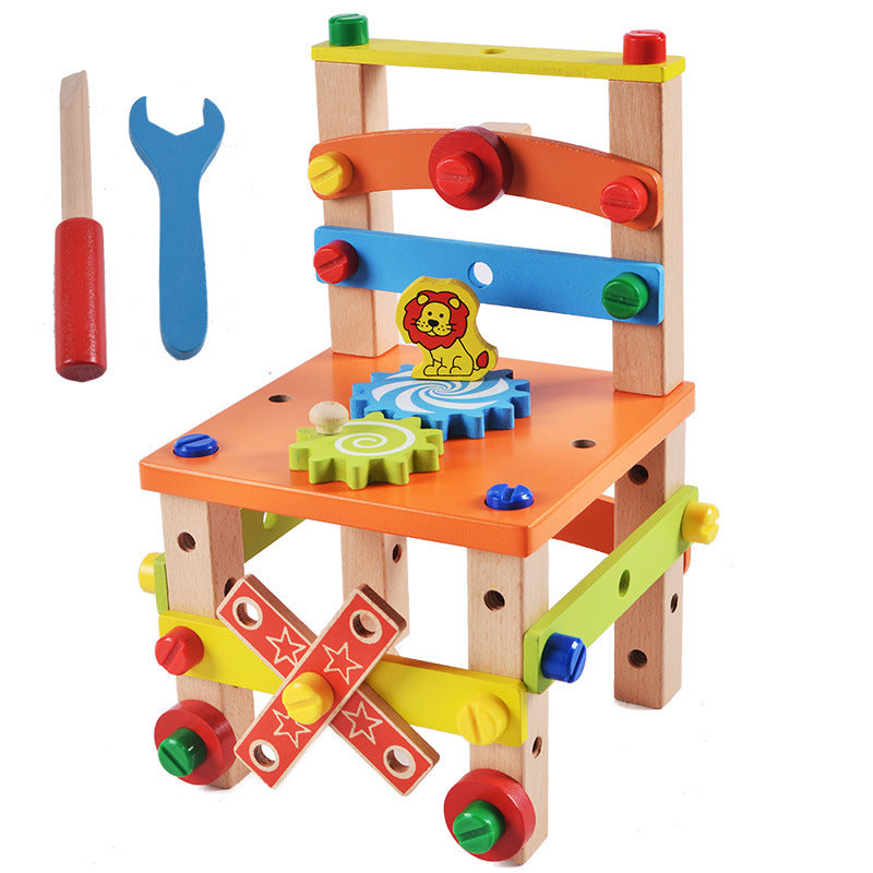 Children's Chair Building Block Toys Kids DealSniper.net Orange