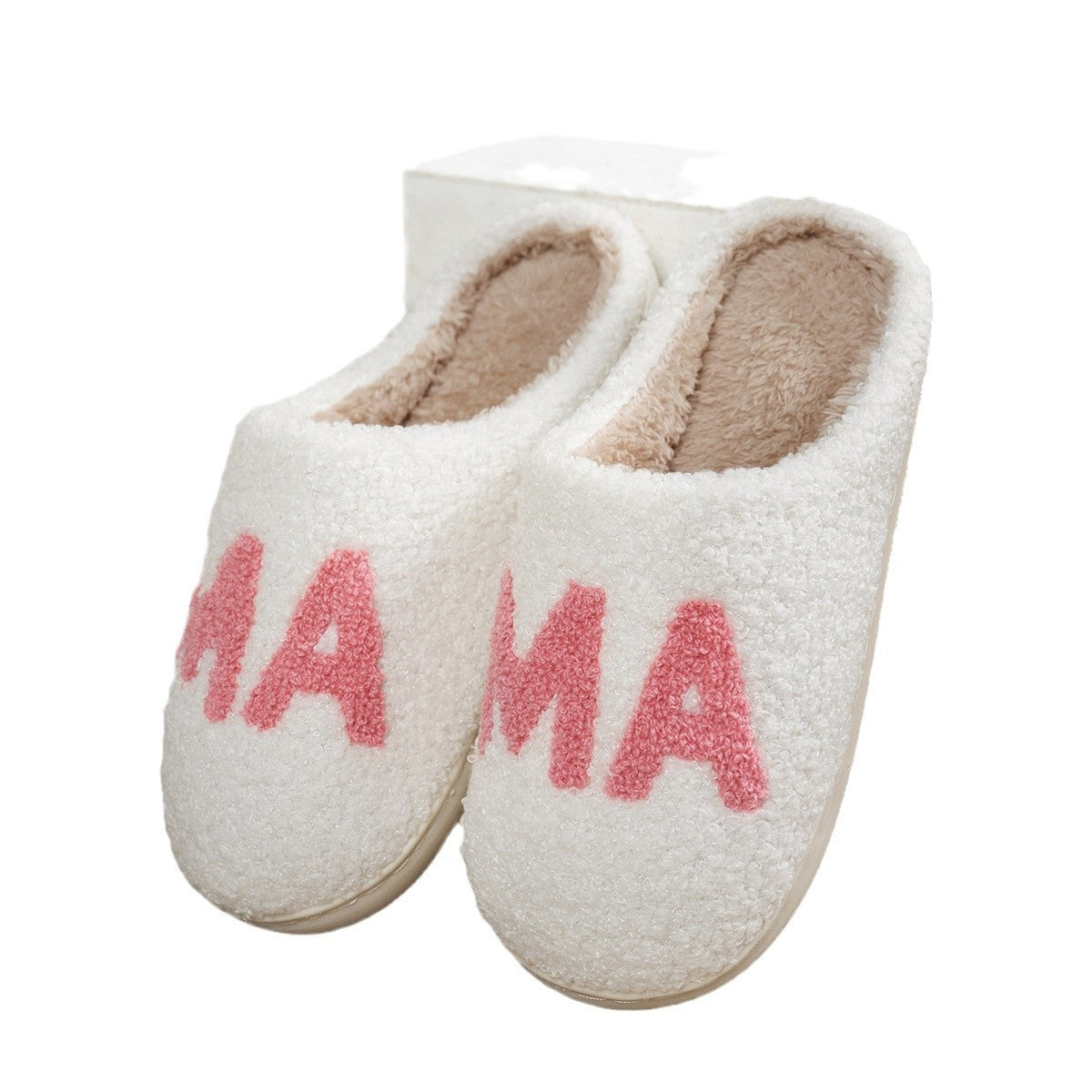 Warm And Cozy MAMA Christmas Gift Plush Cotton Slippers