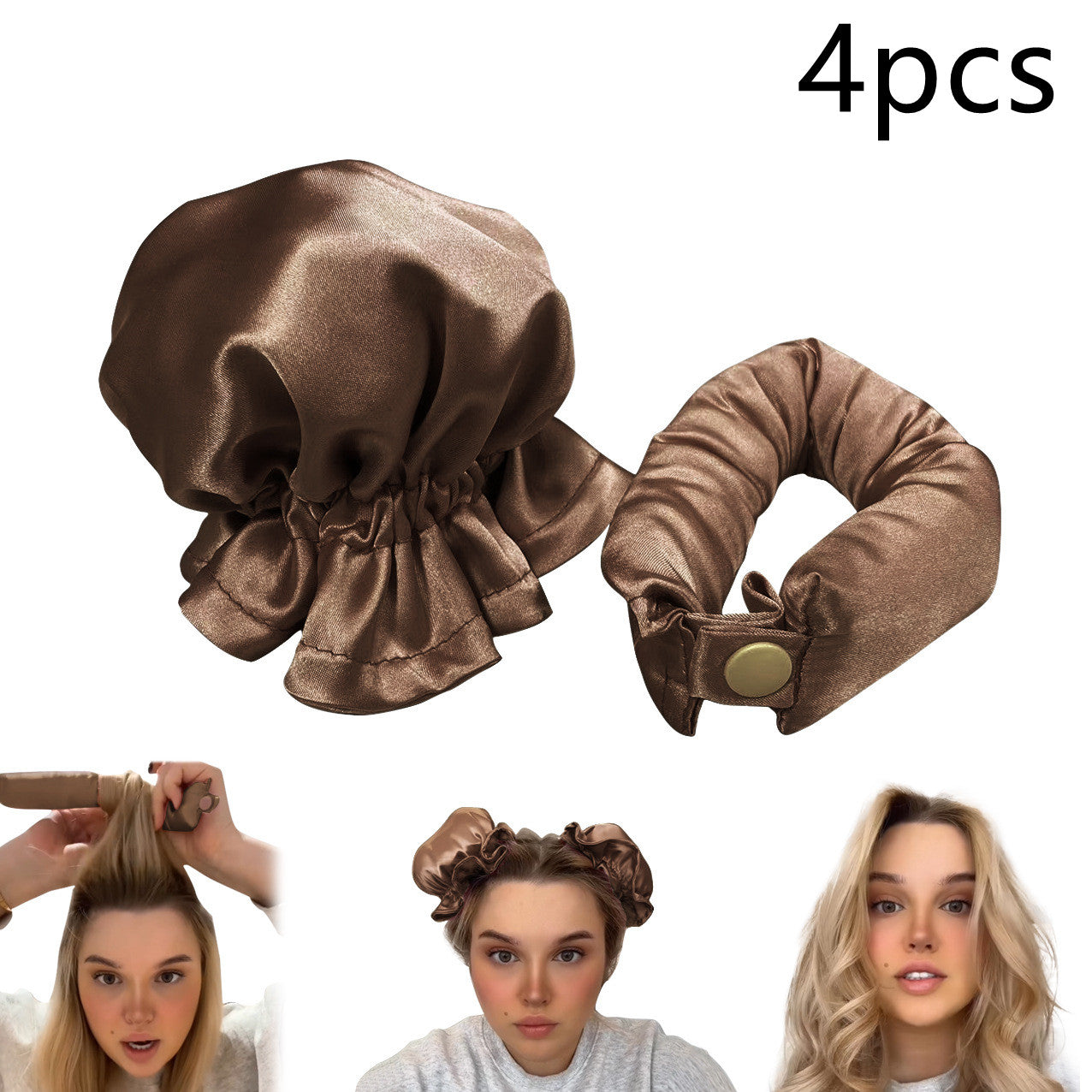 New Heatless Curl Stick With Cloth Cover Cute Ball Head