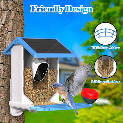 Smart Bird Feeder With Camer Solar-Powered WiFi Pets dealsniper-net