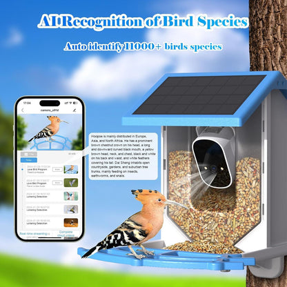 Smart Bird Feeder With Camer Solar-Powered WiFi Pets dealsniper-net