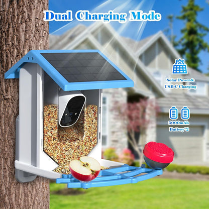 Smart Bird Feeder With Camer Solar-Powered WiFi Pets dealsniper-net