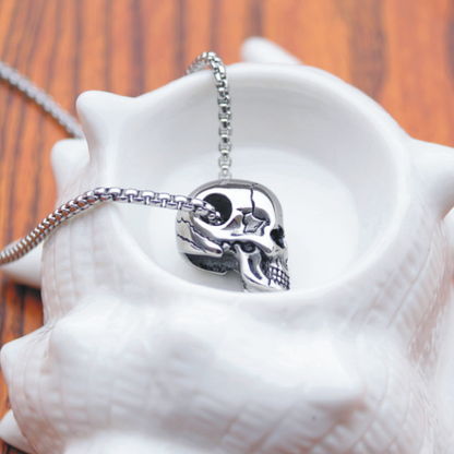 Male titanium steel skull necklace Jewelry dealsniper-net