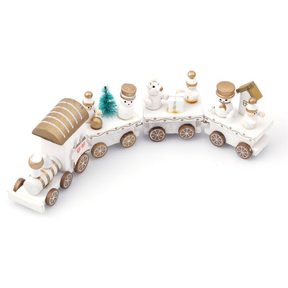 4pcs Mini Wood Train Toys Kids DealSniper.net B White