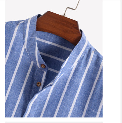 Oversized Striped Linen Men's Shirt