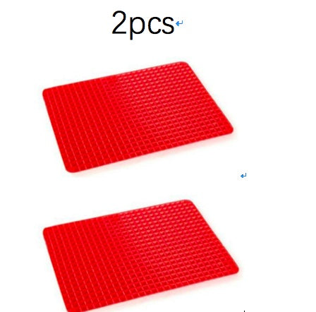 Non-Stick Silicone Pyramid Cooking Mat Baking Mat Kitchen dealsniper-net Red 2pcs