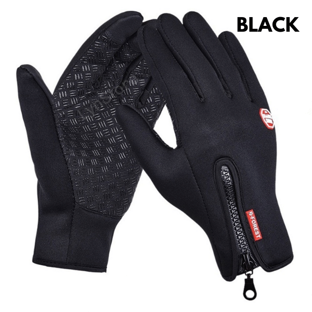 Winter Gloves Touch Screen Riding Motorcycle Sliding Waterproof Sports Gloves With Fleece Men dealsniper-net Black L