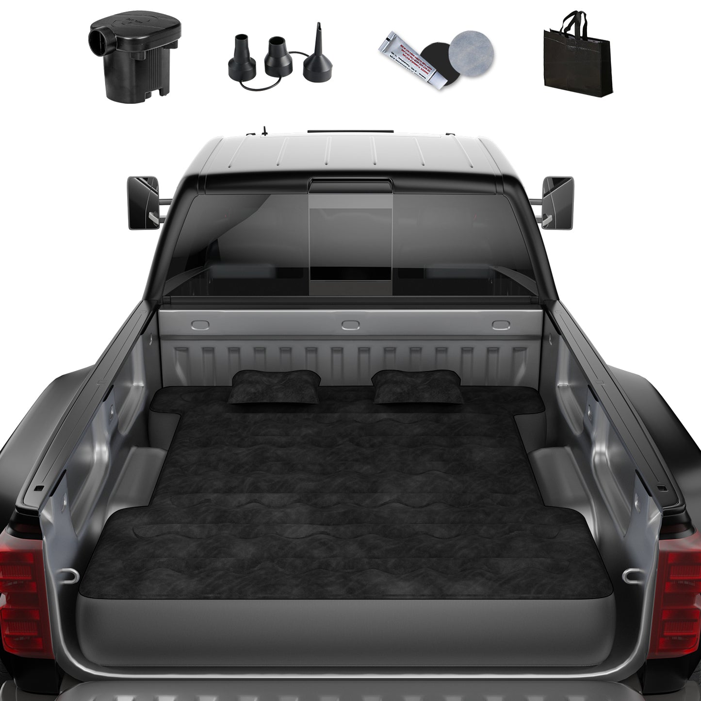 Truck Bed Air Mattress Inflatable Air Mattress For 5.5-5.8ft Short Truck Vehicle dealsniper-net Black