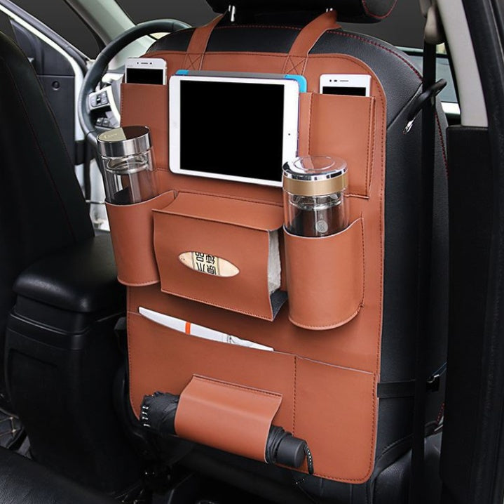 HQ Leather Car Seat Organizers Vehicle DealSniper.net Light Brown