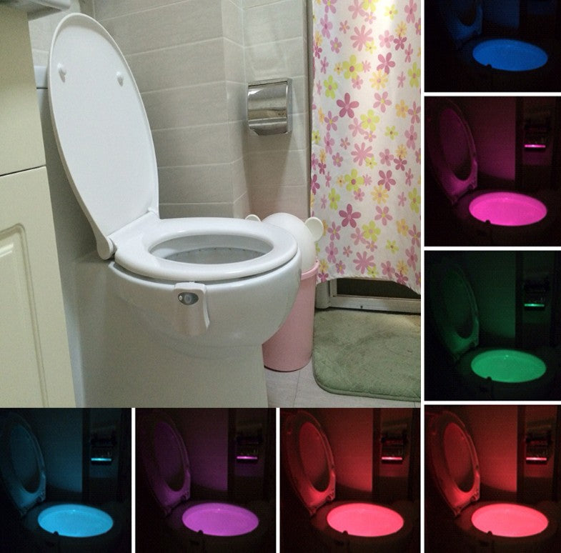 The new 8 color toilet lamp hanging human toilet cover light gifts