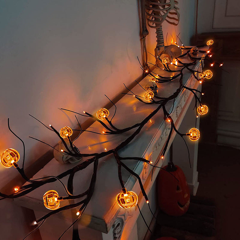 Halloween LED Willow Vine String Light Cool Cartoon Home Decor Gym From House