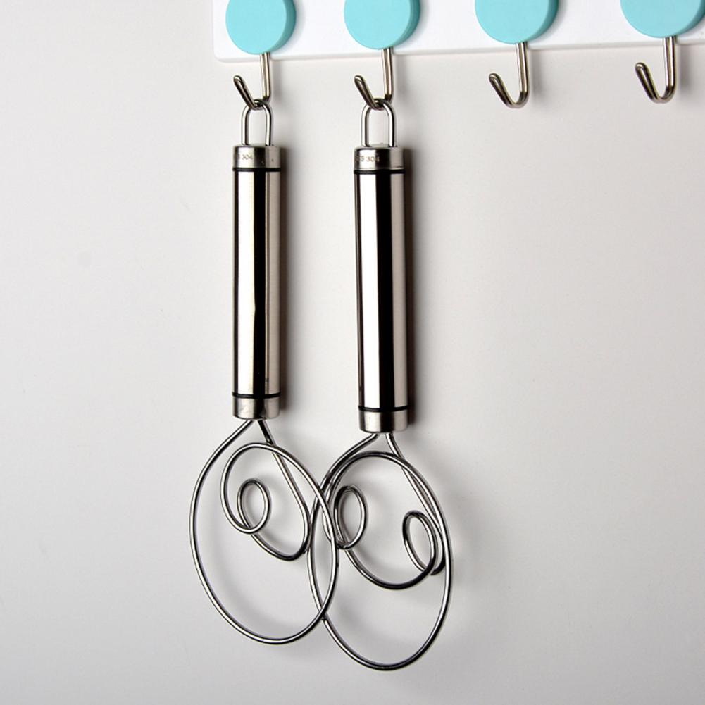 Stainless Steel Danish Flour Binocular Coil Mixer Manual Dough Mixer And Dough Tool Mixing Stick Kitchen DealSniper.net