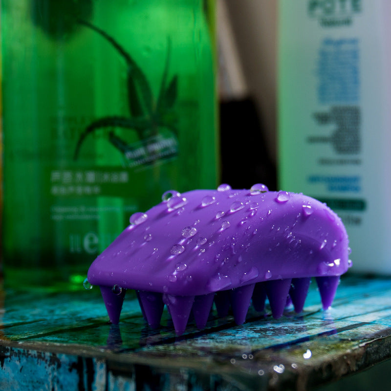 Soft Head Massage Silicone Shampoo Brush Health DealSniper.net Purple Grind and sprayed