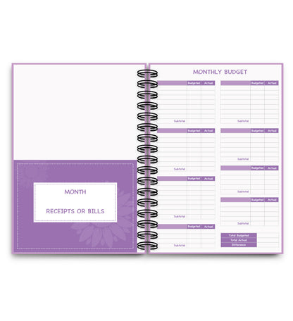 Coil Notebook Stickers Monthly Financial Planning Kids dealsniper-net J12 Purple Single Book