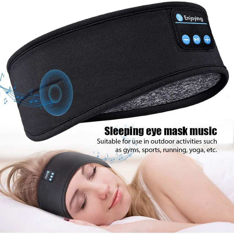 Wireless Bluetooth Sleeping Headphones Headband Thin Soft Elastic Comfortable Music Ear Phones Eye Mask For Side Sleeper Sports Sports DealSniper.net