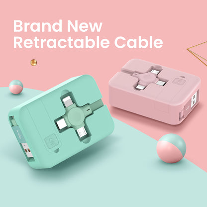4 In 1 Retractable USB Cable Creative Macaron Type C Micro Cable Gadgets Gym From House