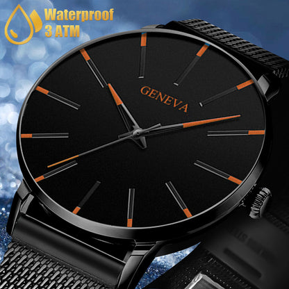 Luxury Men's Quartz Watch Stainless Steel Analog Ultra Thin Waterproof Business