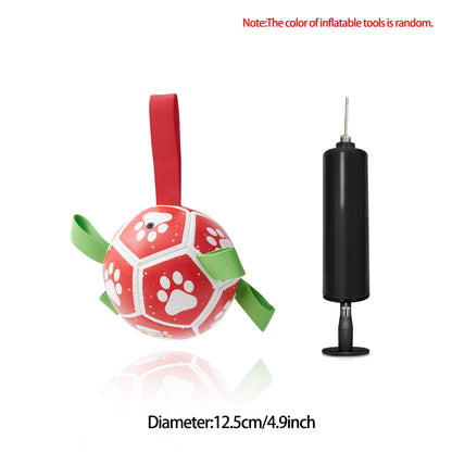Interactive Dog Football Toy Soccer Ball Inflated Training Toy Pets Gym From House E
