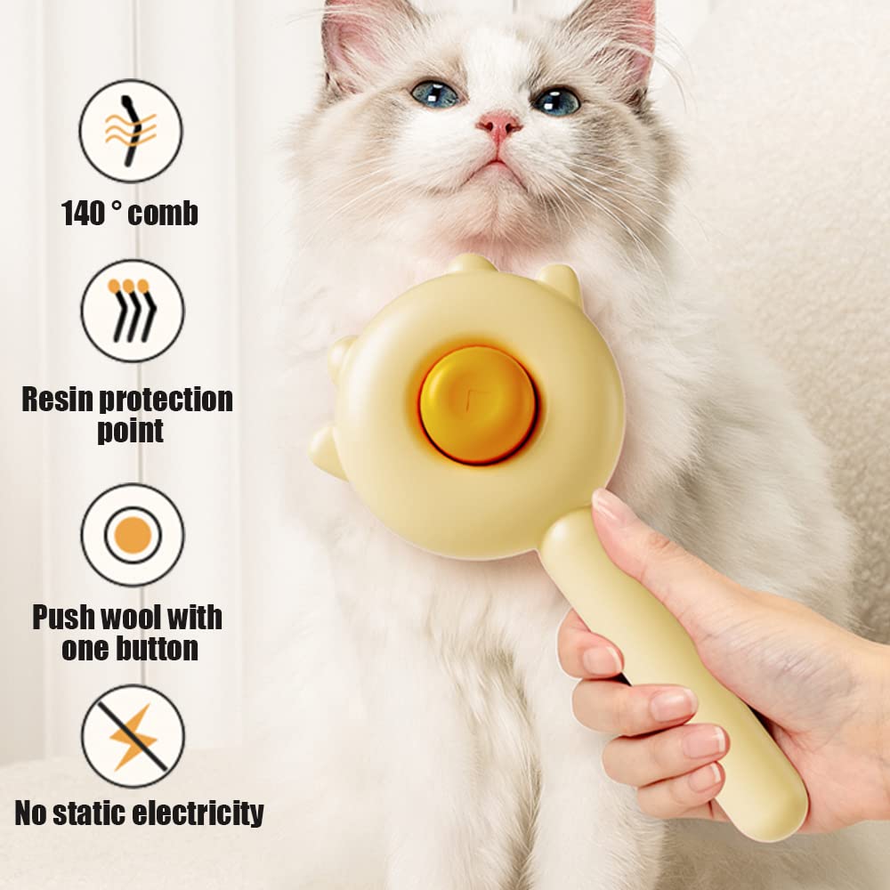 Pet Hair Cleaner Brush Cat Grooming Brush With Release Button Pets Gym From House