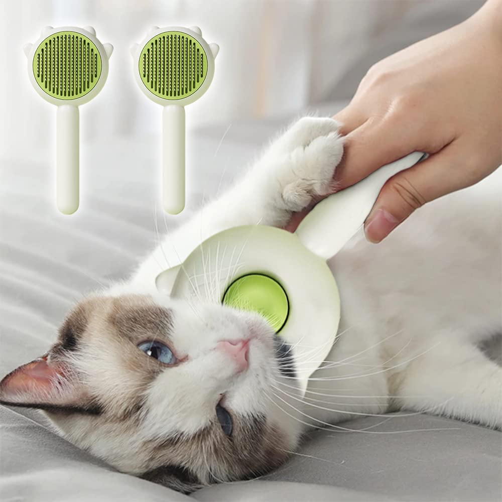 Pet Hair Cleaner Brush Cat Grooming Brush With Release Button Pets Gym From House