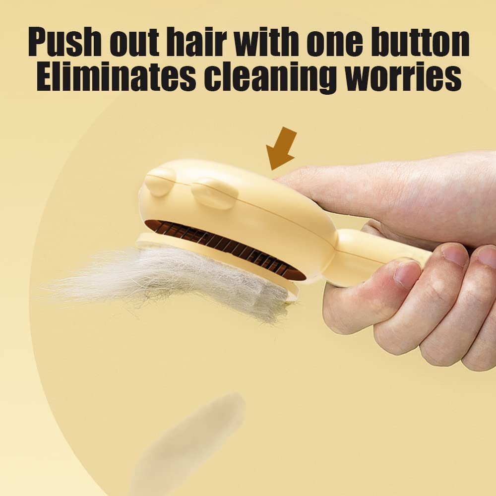 Pet Hair Cleaner Brush Cat Grooming Brush With Release Button Pets Gym From House