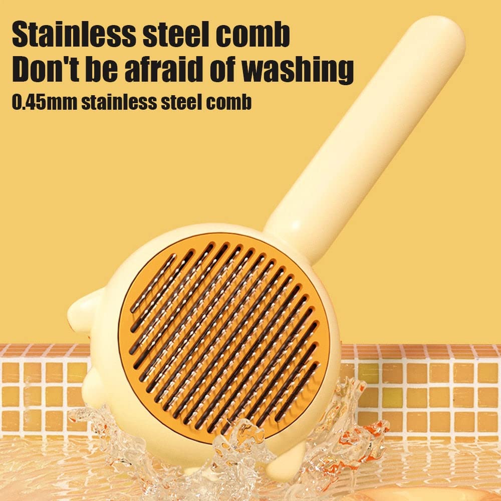 Pet Hair Cleaner Brush Cat Grooming Brush With Release Button Pets Gym From House